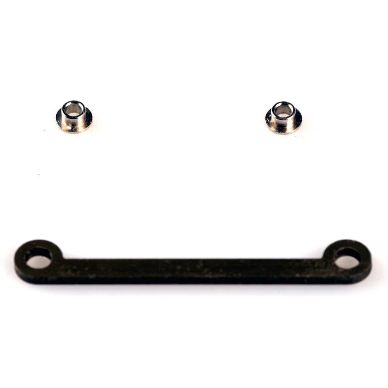 LC Racing aluminum draglink L6217, showing a close-up of the precision-machined metal component with detailed fittings.