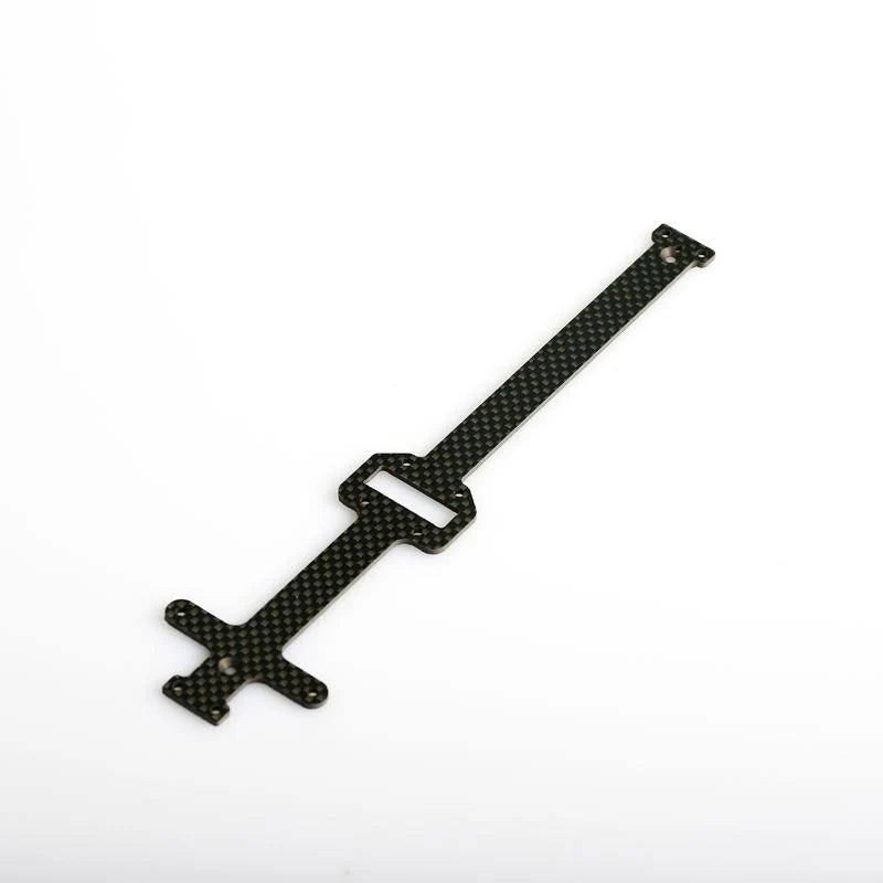 LC Racing LC12 carbon fiber upper deck with sleek black finish and precise cutouts for RC car customization.