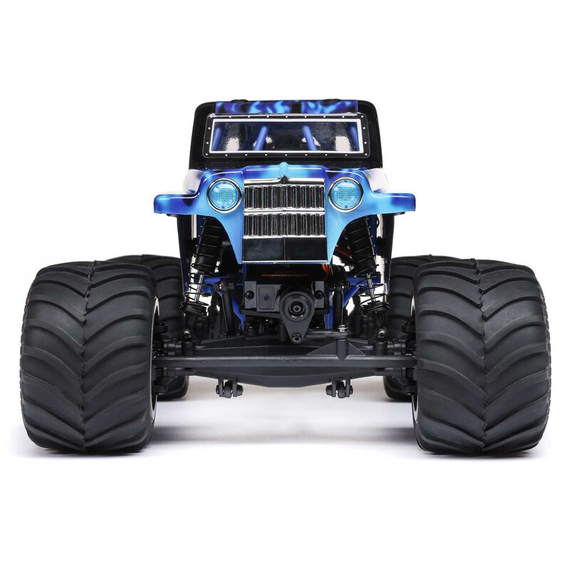 Losi 1/18 Mini LMT Son Uva Digger 2S 4x4 RTR brushed monster truck with detailed body and rugged tires on off-road terrain