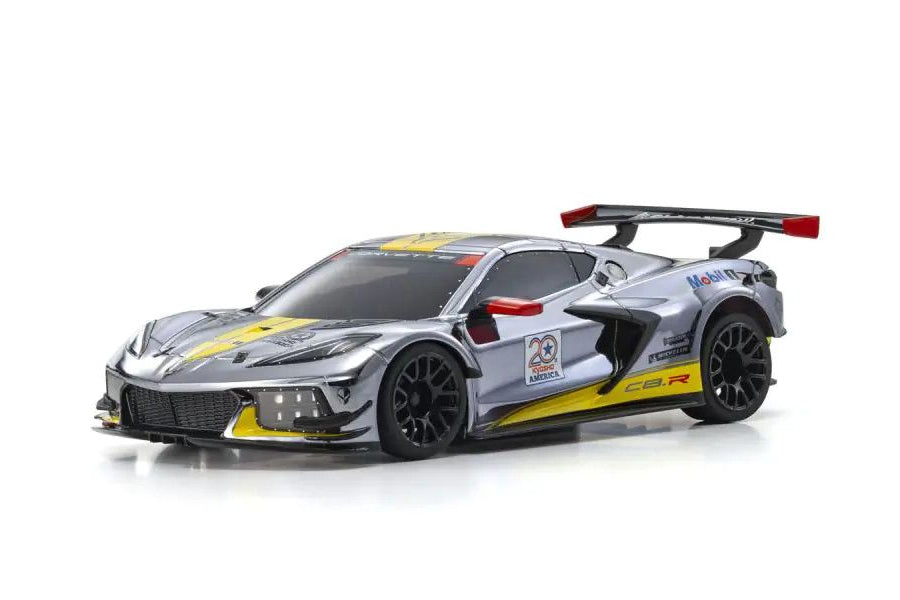 Kyosho Mini-Z MR-04 RWD Corvette C8.R 20th Anniversary RC car with detailed body and realistic design.