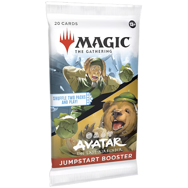 MTG Avatar The Last Airbender Jumpstart Booster Pack by Wizards of the Coast showing colorful card packs with character artwork.