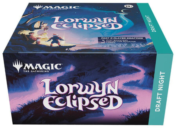 Magic: The Gathering Lorwyn Eclipsed Draft Night card from Wizards of the Coast, featuring fantasy artwork and game details.