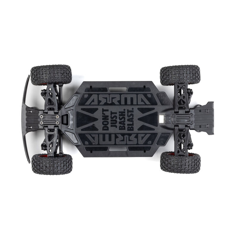 ARRMA 1/16 Mojave GROM 4x4 RTR brushed desert truck with rugged tires and detailed body, ready for off-road adventures.