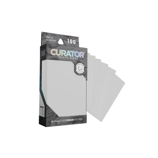 Orange Nebula Curator Palette Series Standard Sleeves for cards, featuring parchment design in a sleek, protective card supply.