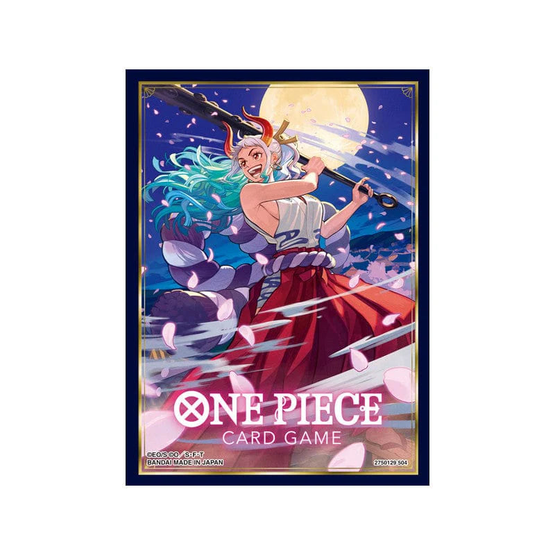 Official One Piece TCG sleeves set by Bandai, featuring colorful character artwork on protective card sleeves, 8-pack.