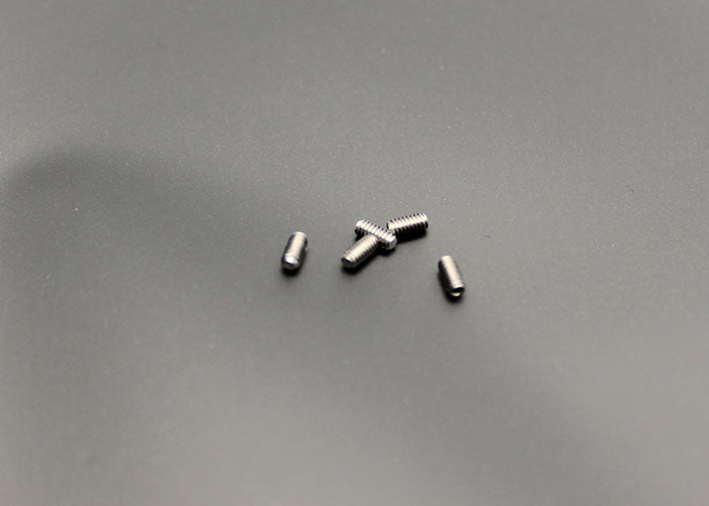 Reflex Racing RX28-039 M2x4mm set screws for RC car parts, showing small metal screws with threading and hex heads.