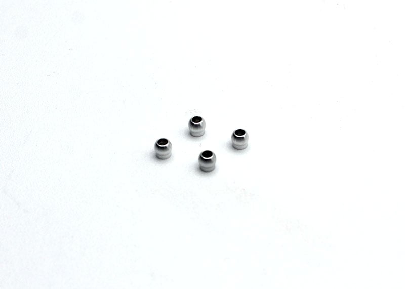 Reflex Racing RX28-051 3.55mm RC car pivot balls, close-up of durable metal components for remote control vehicle suspension.