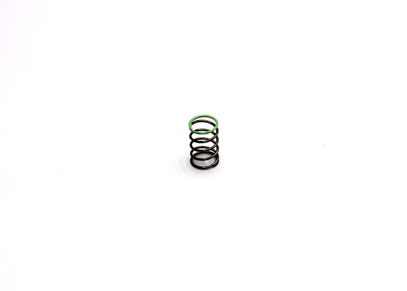 Reflex Racing RX28A-24 green soft linear center spring for RC cars, showcasing the coil design and bright green color.