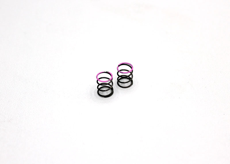 Pink Reflex Racing RX28A-25 medium front linear springs for RC car, showcasing the durable coil design and vibrant color.