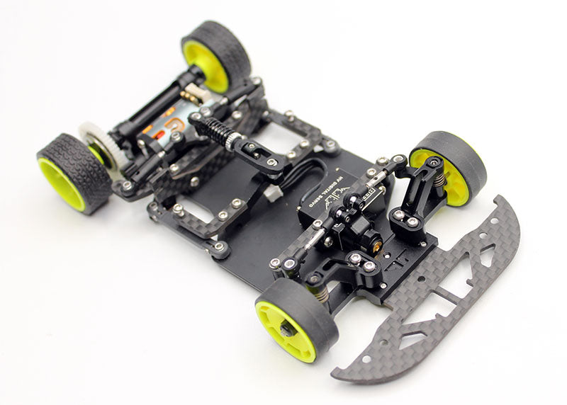 Reflex Racing RX28K 1/28 2WD RC car kit Gen 2 with detailed chassis and sleek design visible in the image.