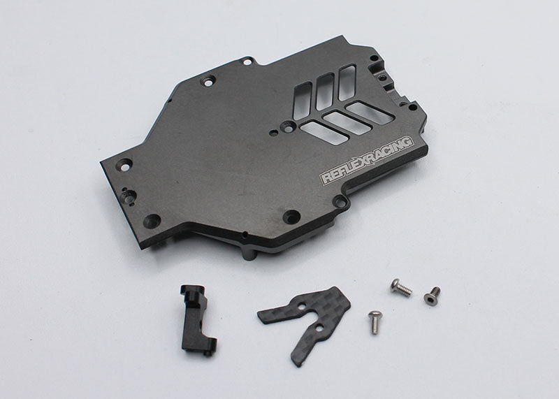 Reflex Racing RX28SE-08 24mm battery main chassis conversion kit for RC cars, including chassis components and hardware.