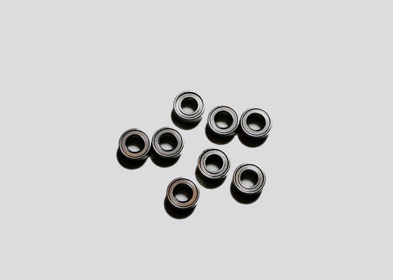 Reflex Racing RX402 high-speed steel bearing set for M3 front axle of RC car, showing precision metal bearings.