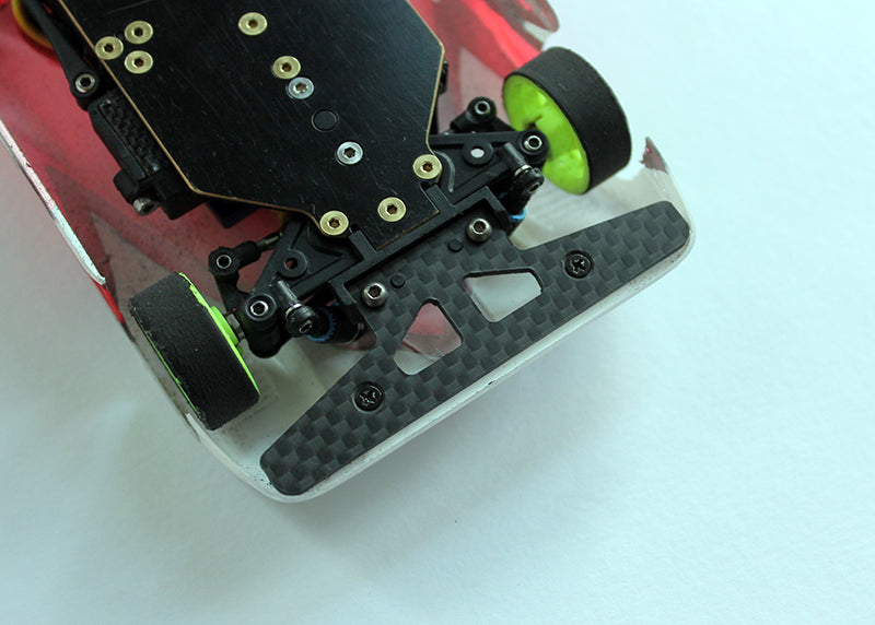 Reflex Racing RX503 RC car parts carbon fiber front bumper with sleek, lightweight design for pan cars and high-performance racing.
