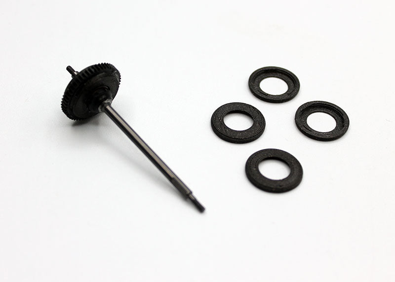 Reflex Racing RX526 Diff Covers for Pn Racing Gear Diff, black metal construction, with detailed design, mounted on a differentials assembly.