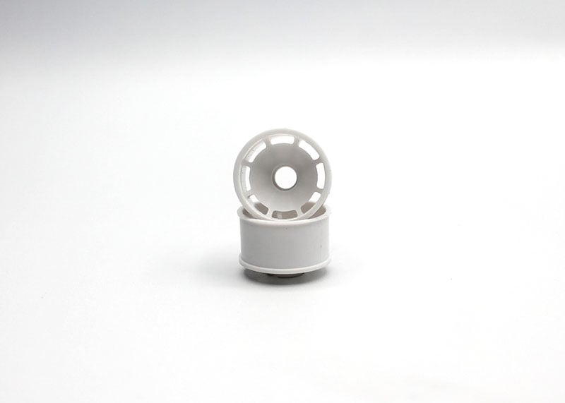 Reflex Racing RX600R0W white speed dish rear wheel for RC cars with 0 offset, showcasing sleek design and durable construction.