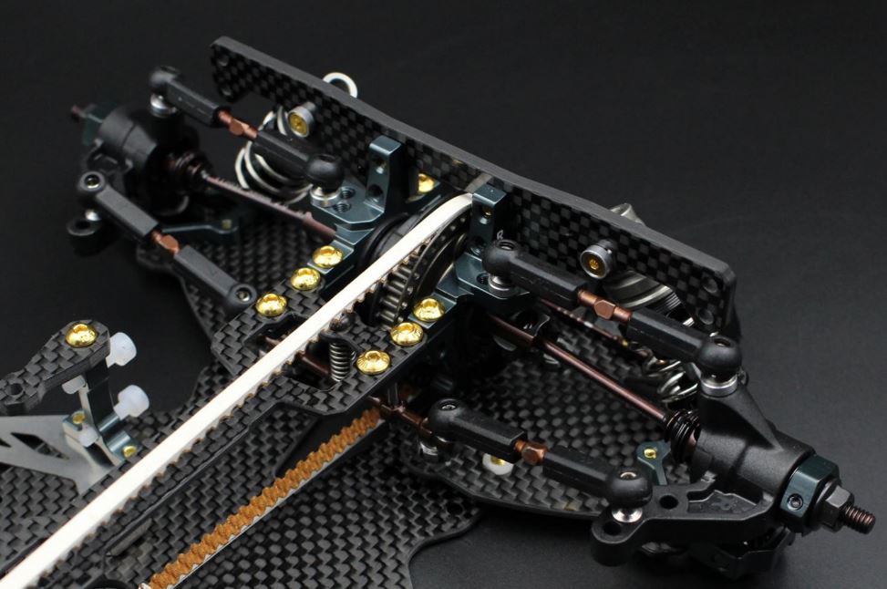 Electric TC kit for Race Opt MTS T3M-V2 (2023), featuring adjustable components and wiring for precise vehicle tuning.