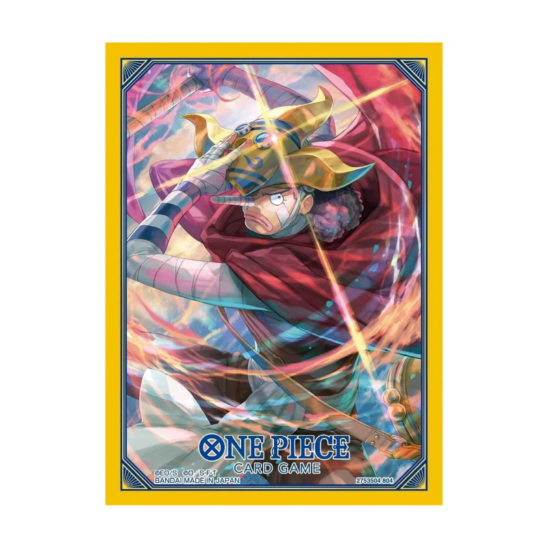Bandai One Piece TCG official Sogeking themed sleeves set of 9 featuring Sogeking illustration for collectible card protection.