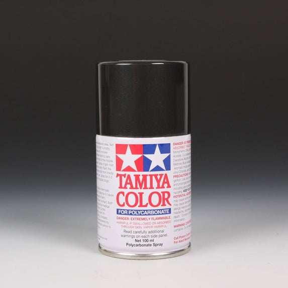Tamiya PS-23 Gun Metal spray paint can, 100ml, with metallic gray finish, ideal for model and hobby painting projects.