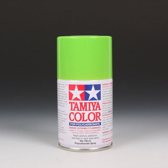 Tamiya PS-8 Light Green spray paint in 100ml bottle, ideal for model painting and hobby crafts.