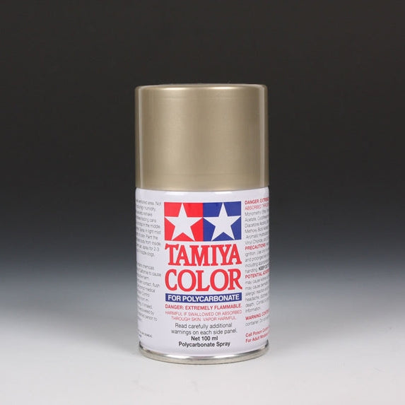 Tamiya PS‑52 Champagne Gold anodized aluminum spray paint 100ml bottle showing gold-colored spray can with product label
