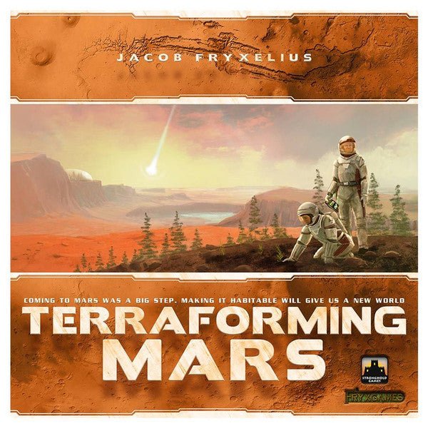 Image of the Terraforming Mars board game by Stronghold Games, featuring game components and artwork for the strategic space-themed game.