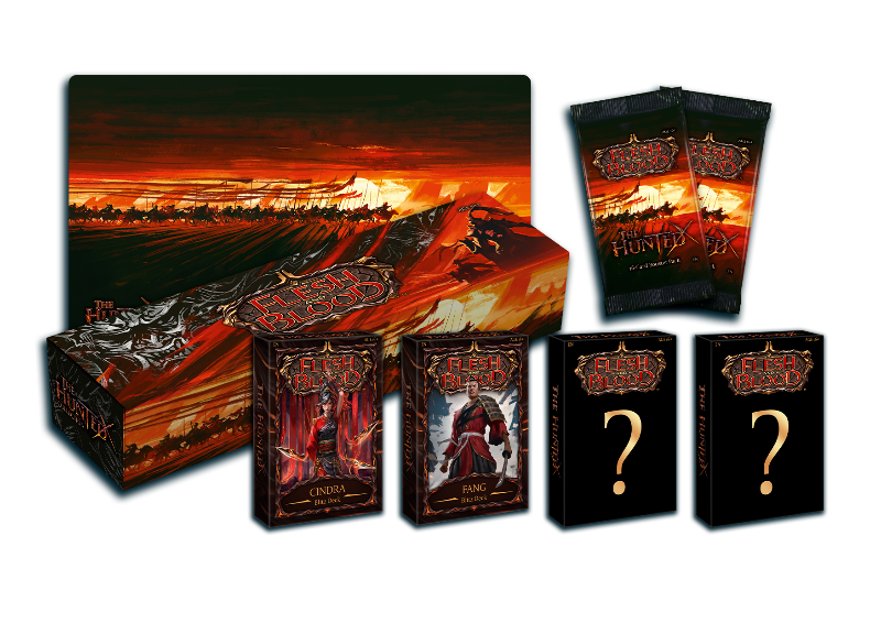 Flesh and Blood The Hunted Blitz Deck Collection of collectible trading cards by Legends Story Studios, featuring vibrant card art.
