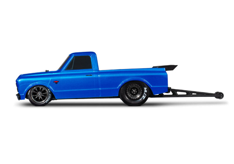 Traxxas Drag Slash C10 HD RC truck with detailed body and drag racing features, shown in a close-up image.