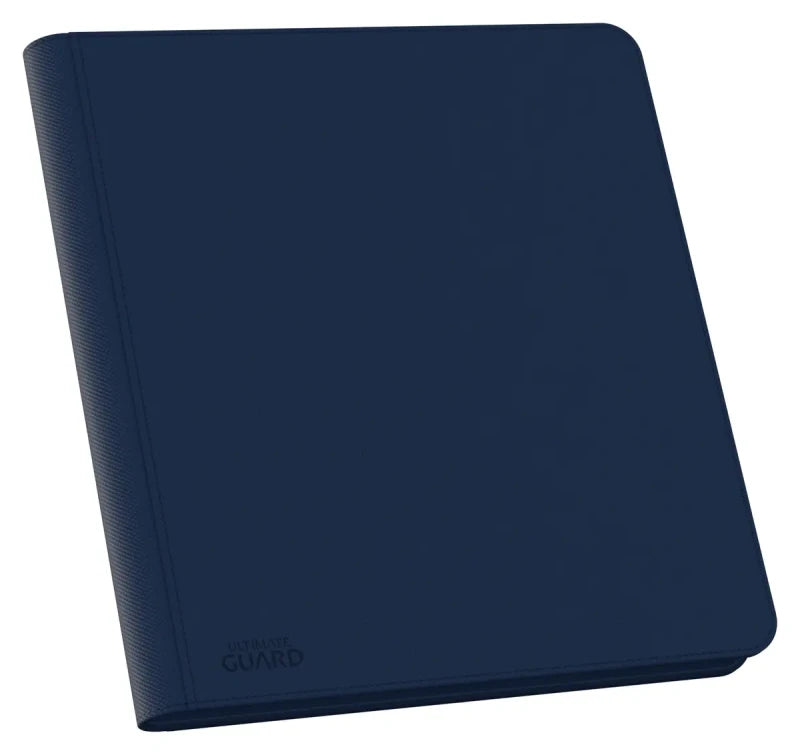 Ultimate Guard 12-Pocket Quadrow Zipfolio Xenoskin card storage wallet with black exterior and organized card slots.