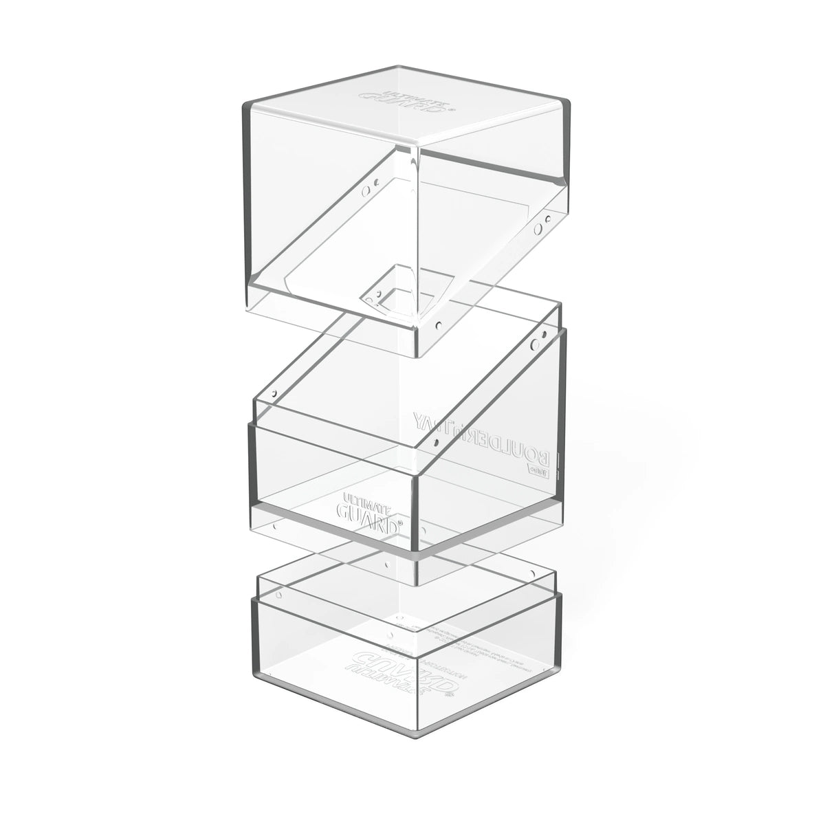 Ultimate Guard Boulder'n'Tray 100+ deck case for card storage, featuring a sturdy design and secure closure for collectible trading cards.