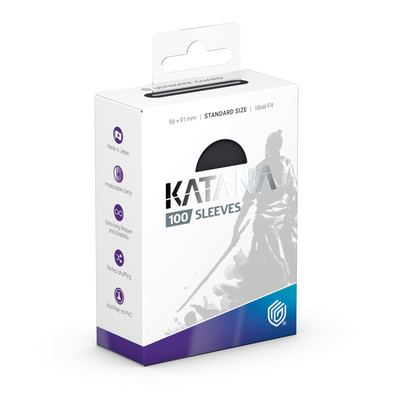 Ultimate Guard Katana Sleeves Standard Size in Obsidian Shard, protective card sleeves for trading cards.