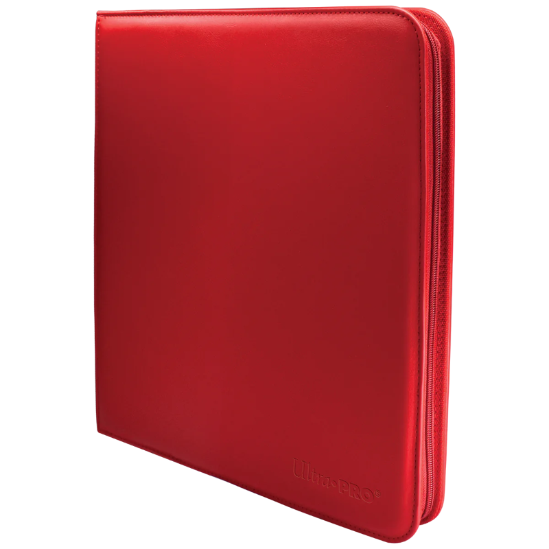 Ultra Pro Vivid 12-Pocket Pro Zippered Binder with transparent pockets and zipper closure for organizing trading cards or collectibles.