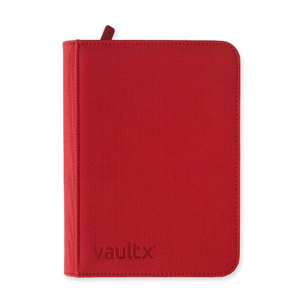Red Vault X 4-Pocket Zip Binder with durable exterior and multiple compartments for organizing documents and supplies.