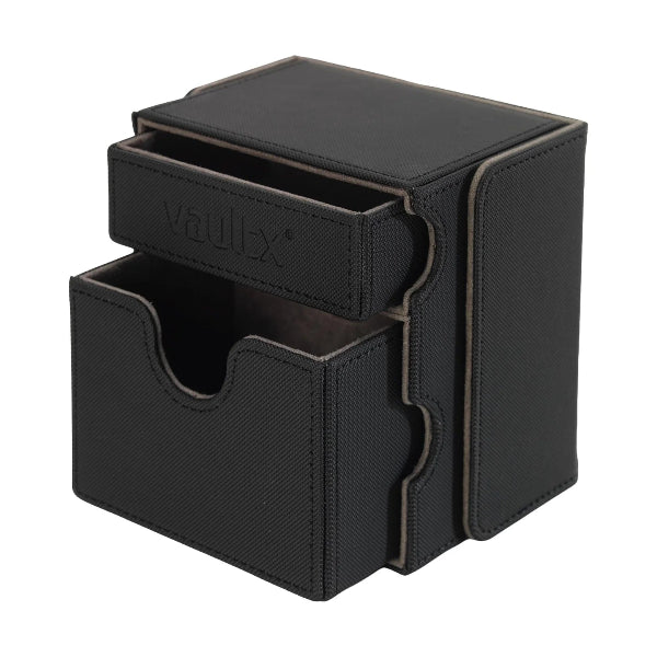 Vault X Exo-Tec Game Box 100+ in black, durable storage case for gaming discs and accessories, featuring secure latch and compact design.