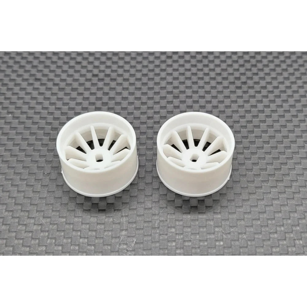 White AWD rims for RC cars by GL Racing, featuring a sleek design suitable for high-performance remote control vehicles.