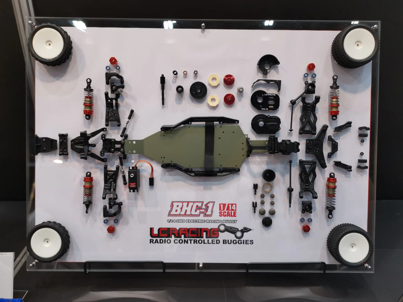 LC Racing BHC-1 1/14 2WD Buggy Kit with detailed chassis and suspension components in the image.