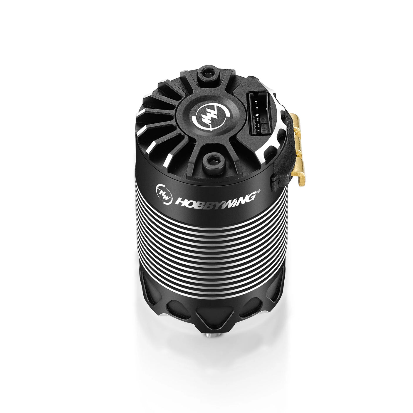 Hobbywing XERUN 2848 sensored RC car motor with cooling fan, black metal casing, and wiring for high-performance remote control vehicles.