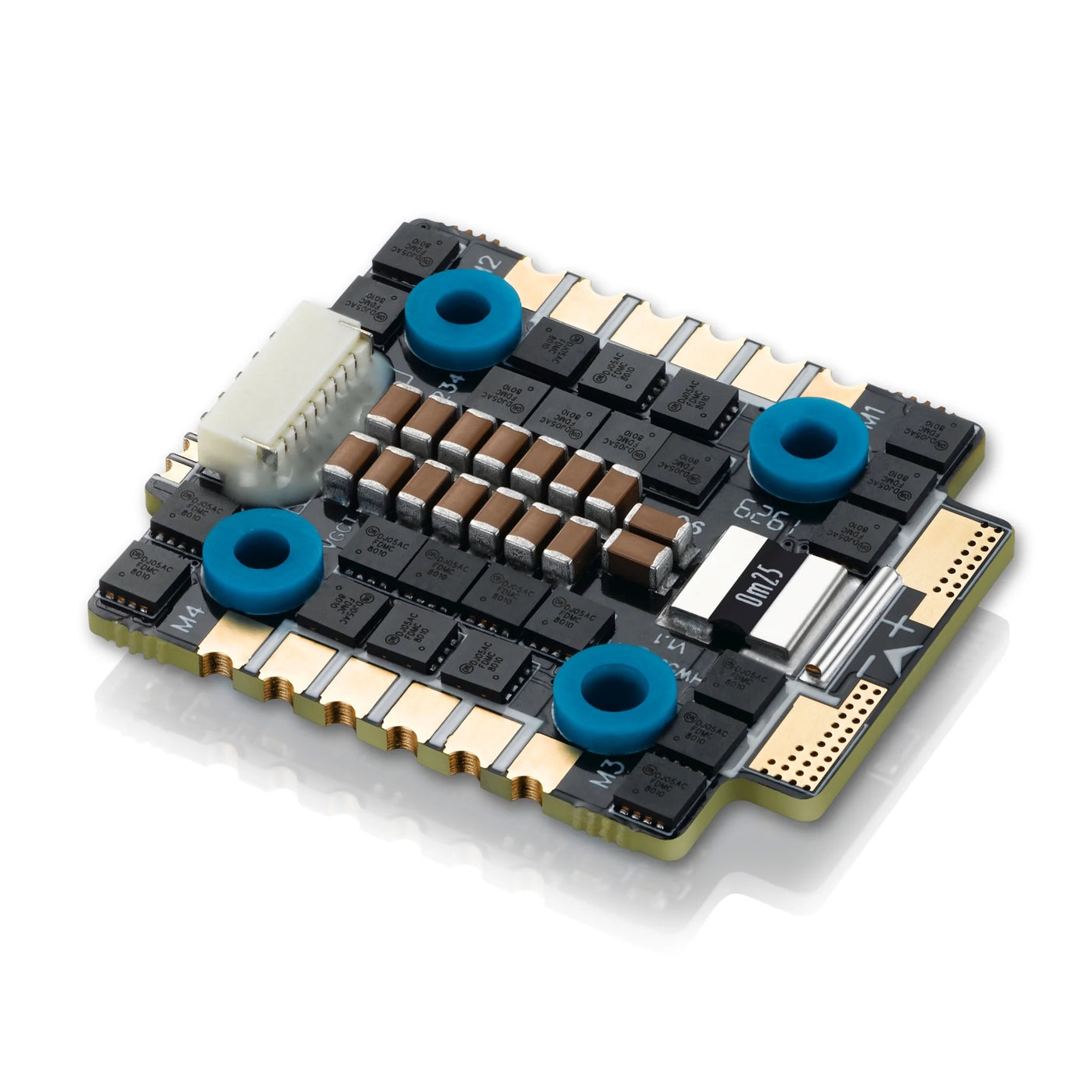 Hobbywing XRotor 20x20 4-in-1 45A ESC with black heatsink for drone flight controller and power distribution.