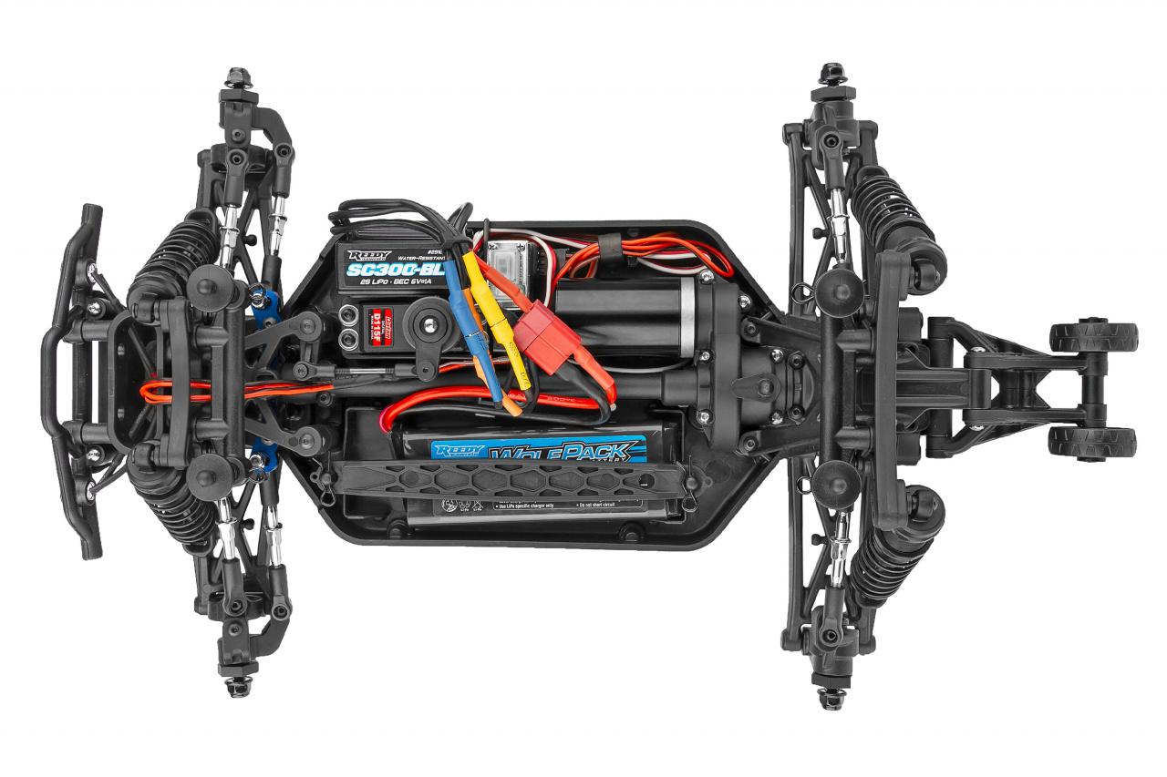 Team Associated Reflex 14MT 1/14 scale 4WD RC monster truck with detailed body and rugged tires, ready for off-road fun.