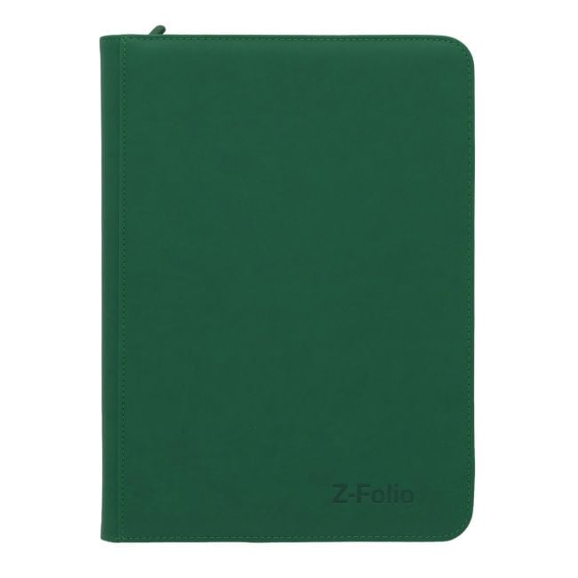 BCW Z-Folio 9-Pocket Album for trading cards, featuring clear plastic pages and sturdy black cover for organizing collectible cards.