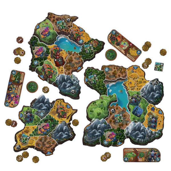 Small World of Warcraft board game by Days of Wonder, featuring colorful game components and miniature characters on the game board.