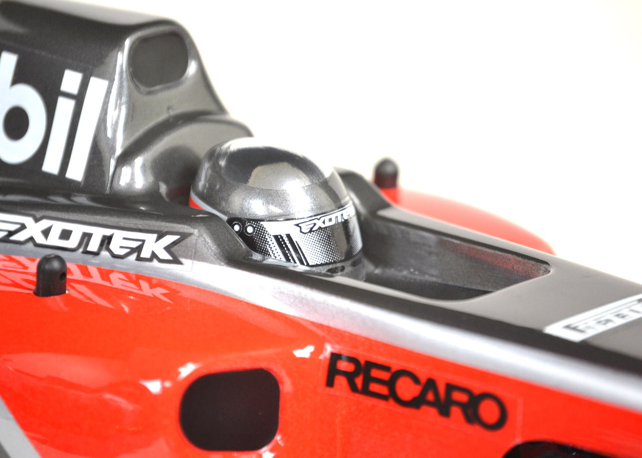 Lightweight Clear F1 racing body by Exotek Racing, designed for optimal performance and sleek F1 car appearance