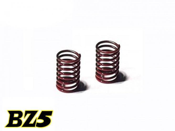 Atomic RC BZ5 rear springs for RC cars, showing close-up of the black and silver coil springs with brand logo.