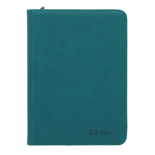 BCW Z-Folio 9-pocket collectible card album showing a black cover with transparent pockets for storing trading cards