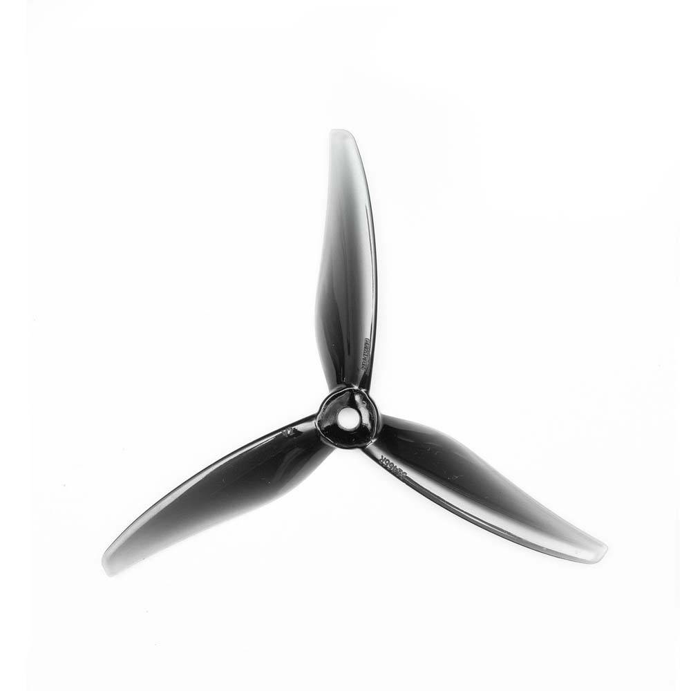 Two pairs of Gemfan Hurricane 51466 V2 3-blade drone propellers for MCK edition, shown in black with aerodynamic blades.