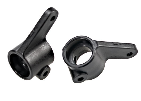 Traxxas steering blocks set with left and right pieces for RC car steering system, black plastic components.