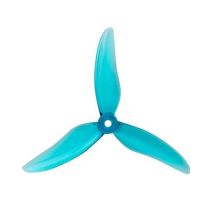 Blue Gemfan Hurricane 51499 3-blade drone propellers shown on a white background.