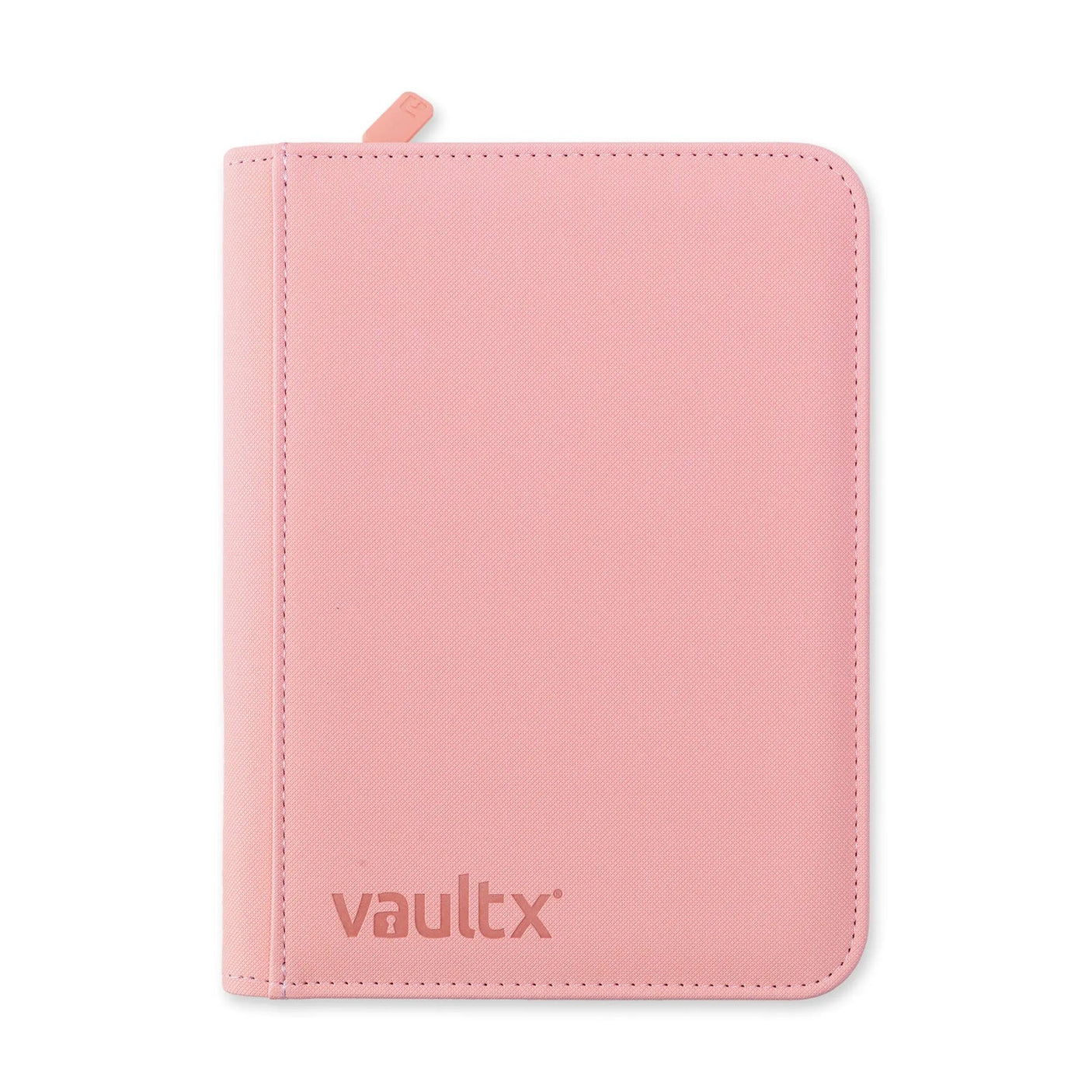 Vault X 4-Pocket Zip Binder in Just Pink, showing its vibrant pink color and sturdy zipper closure for organizing documents.
