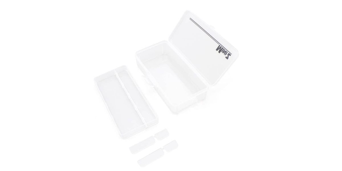 Kyosho Mini-Z case with accessory tray for storing and organizing Mini-Z RC car parts and tools.