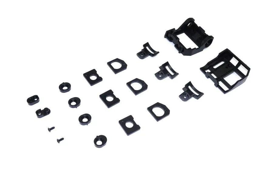 Kyosho Mini-Z MR-04 RC car parts, MM motor case set, black and silver components for RC car assembly and maintenance.