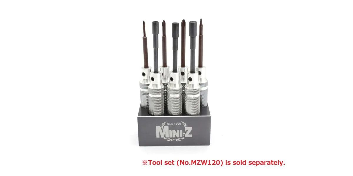 Kyosho Mini-Z SP Tool Stand MZW127 for RC transmitters, showing how to use the stand for RC car maintenance and setup.